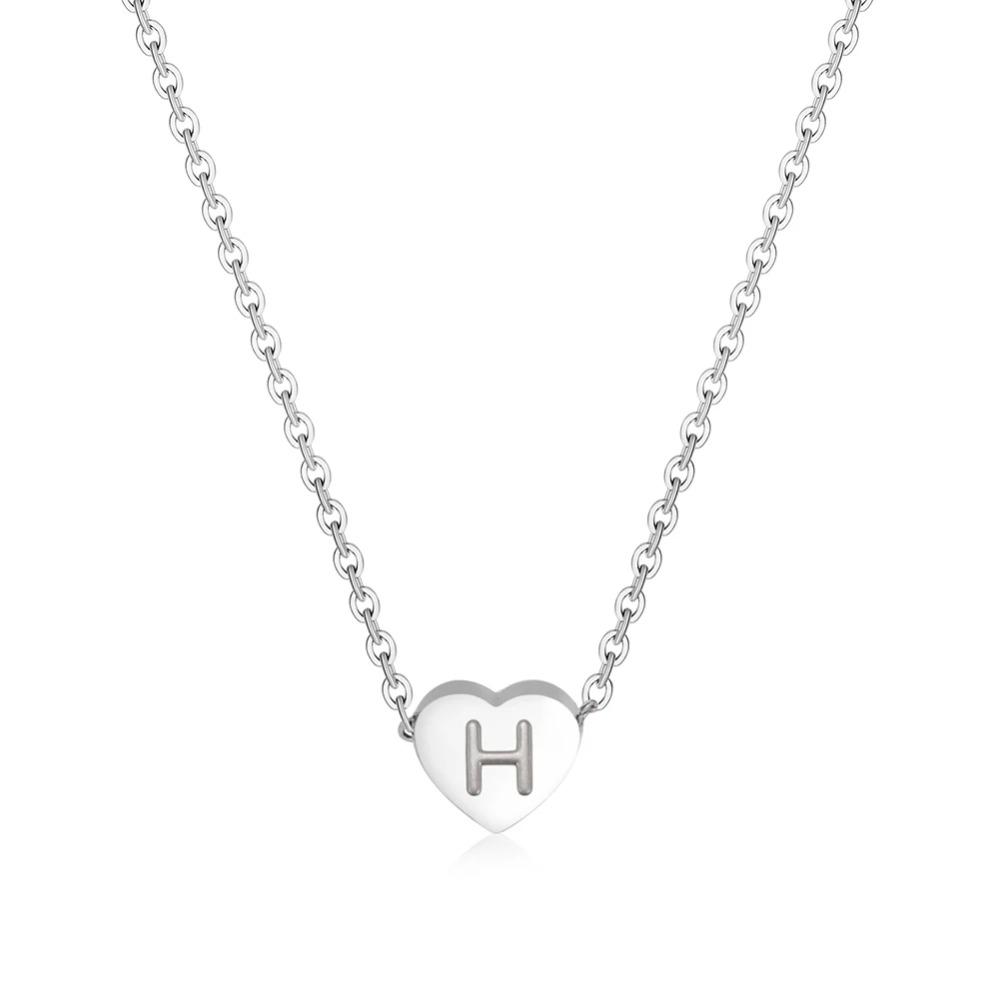 Amaxer Heart Shaped Alphabet Necklace A To Z 26 Letters Initial Necklaces For Women Pendant Gifts Jewelry