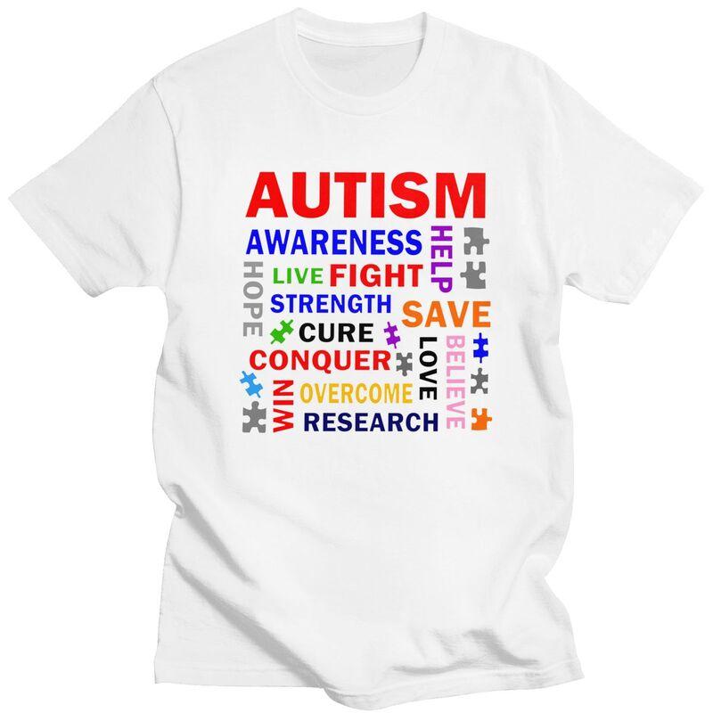 Autism Mashup T Shirt for Men Funny Introvert Awareness Quotes Tshirt Humor Streetwaer Short Sleeve Tee Shirt