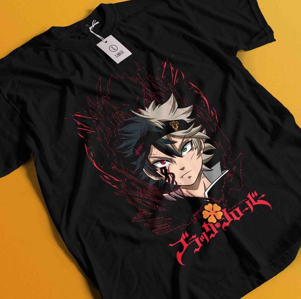 

Black Clover T-Shirt Asta Yuno Anime Manga Tshirt Anime Manga Tee Black Shirt XL