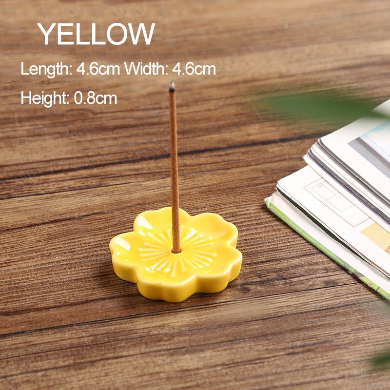 Ceramic Cherry Blossom Incense holder wax melt Burner sahumerios holder Aromatherapy Office Teahouse Living Room Ornament XX007
