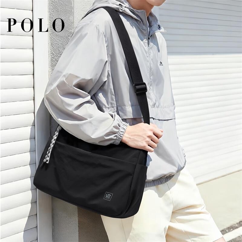 Polo Men's Lightweight Single Shoulder Crossbody Bag, Unisex Sports Sling Bag, Outdoor Cycling Bag, 12.9-inch iPad and Phone Bag