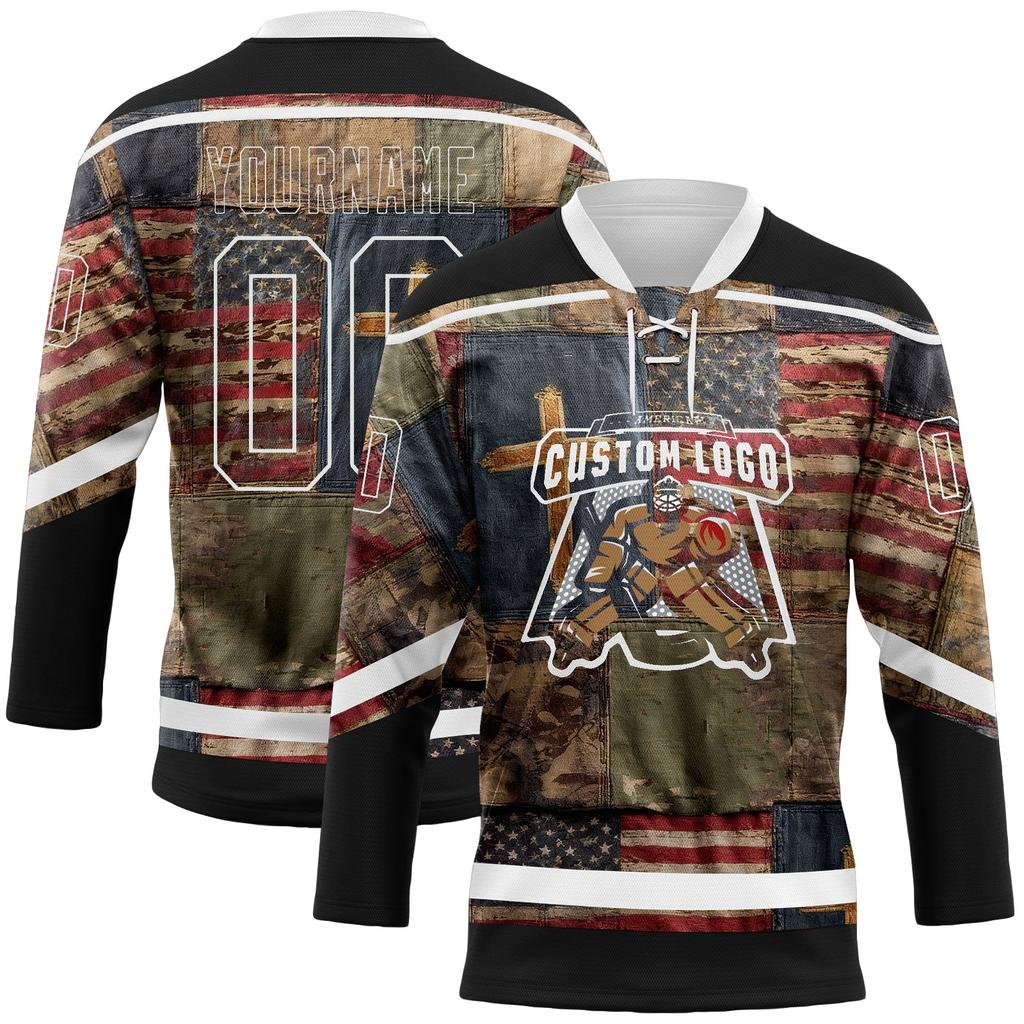 Přizpůsobitelný hokejový dres pro dospělé a děti Personalizované jméno Číslo Logo týmu Lehká prodyšná tkanina Dlouhý rukáv Sportovní oblečení