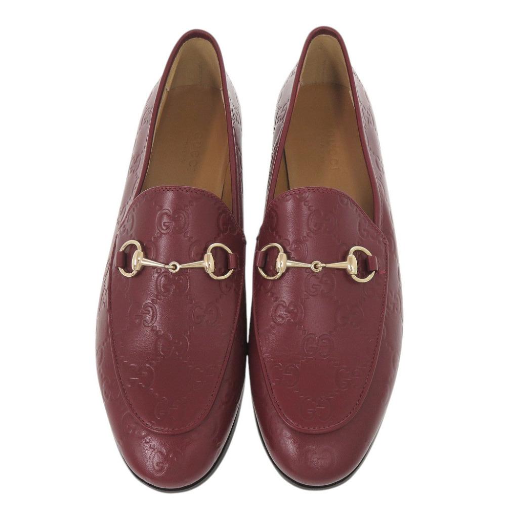 Gebrauchte AUTHENTISCHE GUCCI 786016 Loafer Jordaan Horsbit Guccissima Lederschuhe Bordeaux