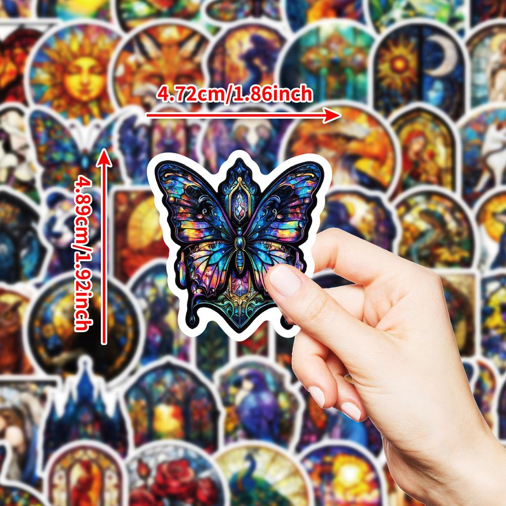 New 50 Pieces Of Colored Glass Style Beauty Angel Glass Personality Creative Decorative Decals Premium Durable