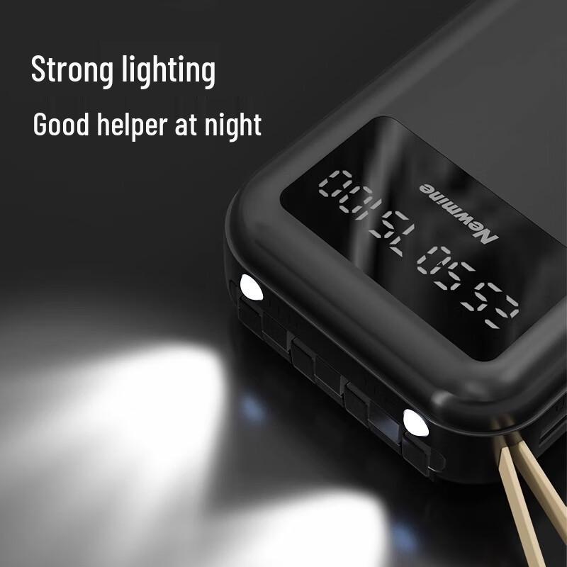 Newmine 10000mAh Power Bank with Built-in Cable