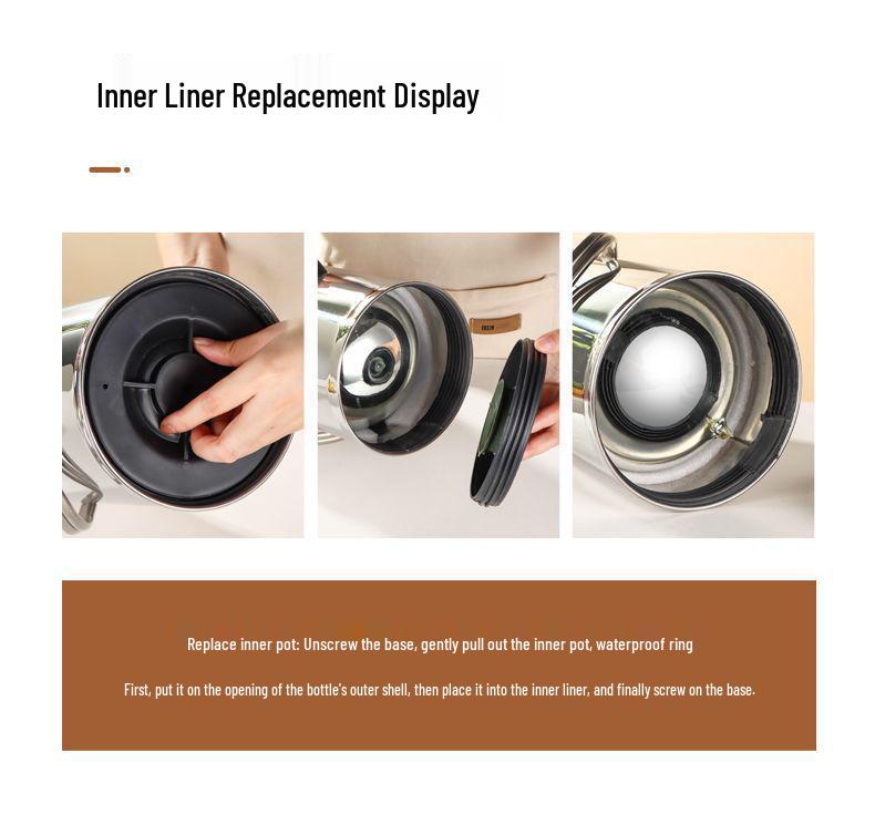 Large Capacity Double-Layer Stainless Steel Insulated Hot Water Bottle