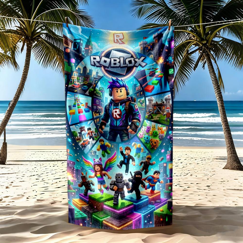 Roblox Beach Towel Soft Durable Quick-Dry Comfortable Lightweight Suitable for Sports, Travel, Swimming, Yoga, Bathroom, Beach, And Pool