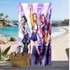 Kpop Dämonenjäger Bedrucktes Strandtuch, Großes Saugfähiges Schnelltrocknendes Handtuch für den Sommer, Outdoor, Schwimmen