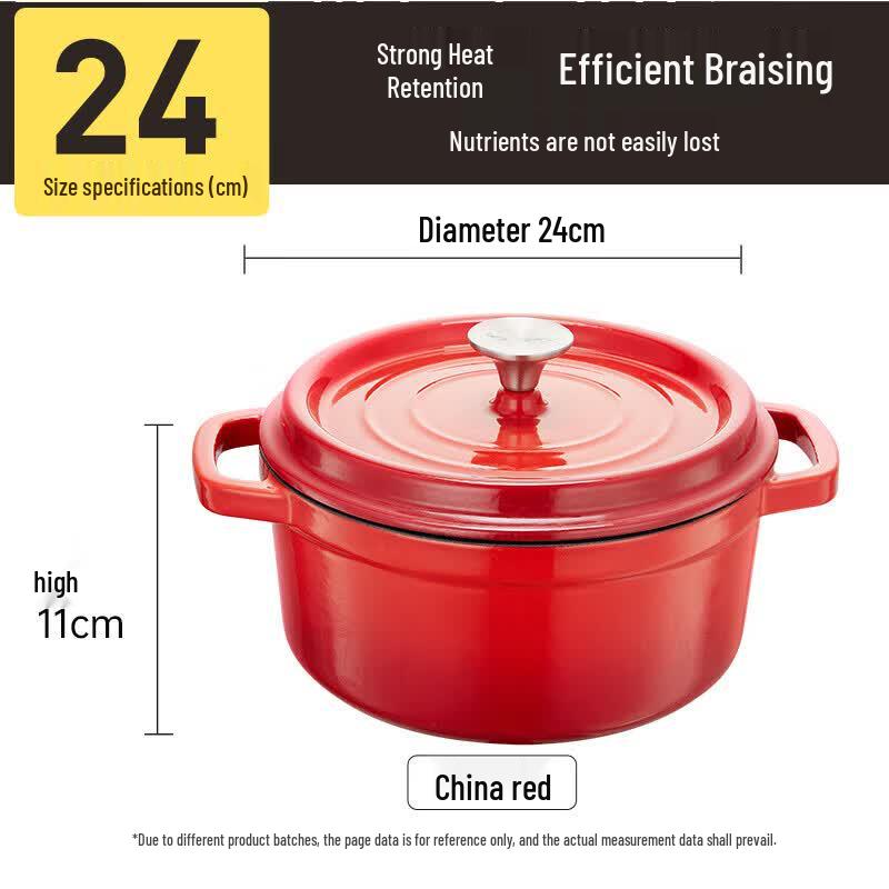 COOKER KING 24cm Cast Iron Enamel Dutch Oven
