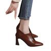 Fashion Women Pointed Toe High Heels Shoes Elegant Chunky Dress Shoes  Female Spring New Fashion Sandals  Design Office Zipper Pumps