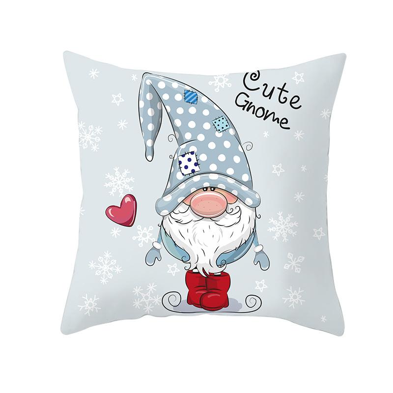 Cartoon Christmas Peach Skin Pillow Cover New Sofa Cushion Cover Square Cushion Pillow Cover