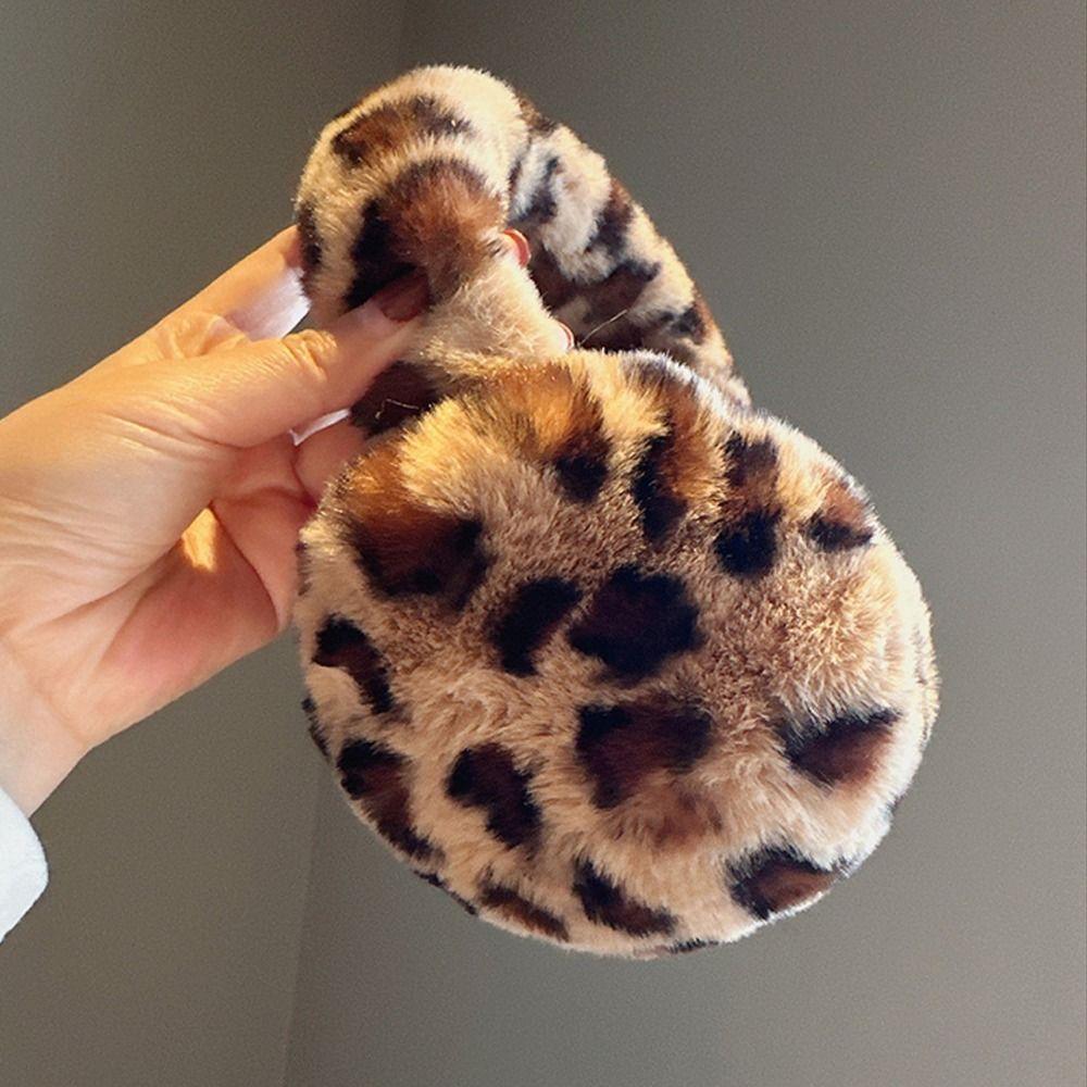 Collapsible Leopard Ear Warmer Thickened Winter Earmuffs Fashion Ear Cover  for Women Girls