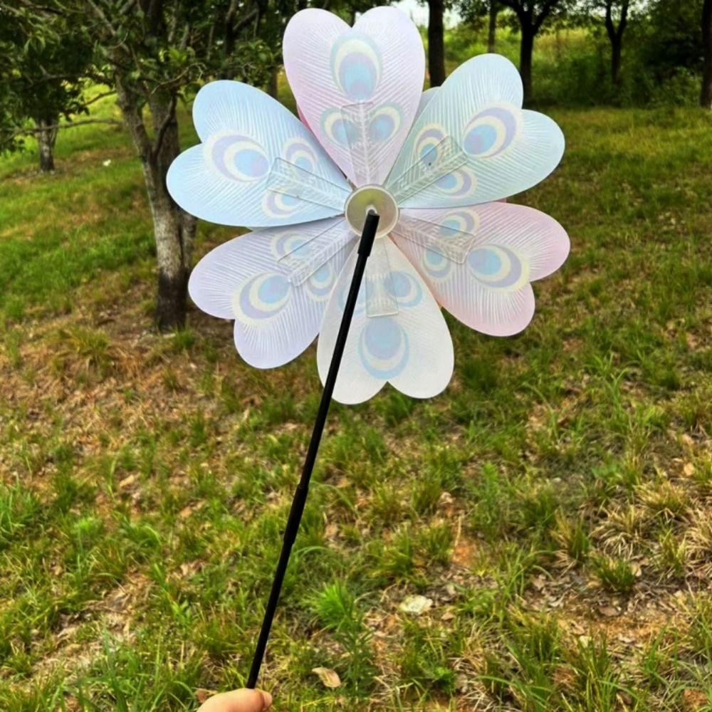 Raise Double Layered Colorful Butterfly Dance Windmill Outdoor Party Picnic Decor