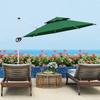 Offset Parasol, Ø292 cm, Crank, 360° Rotation, Adjustable Tilt, Double Roof, Cross Base, Dark Green