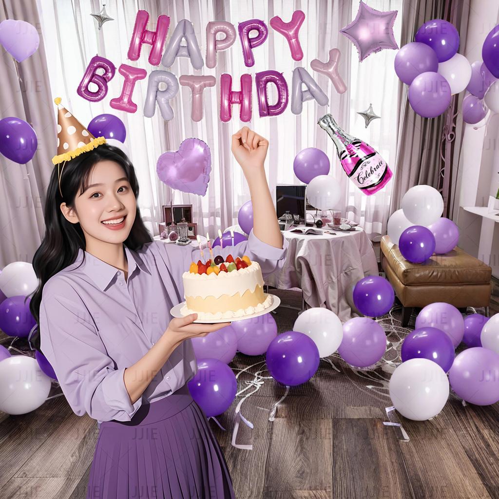 Birthday Balloon Boys Girls Scene Background Arrangement Kids Baby Happy Birthday Party Room Decoration Wall For