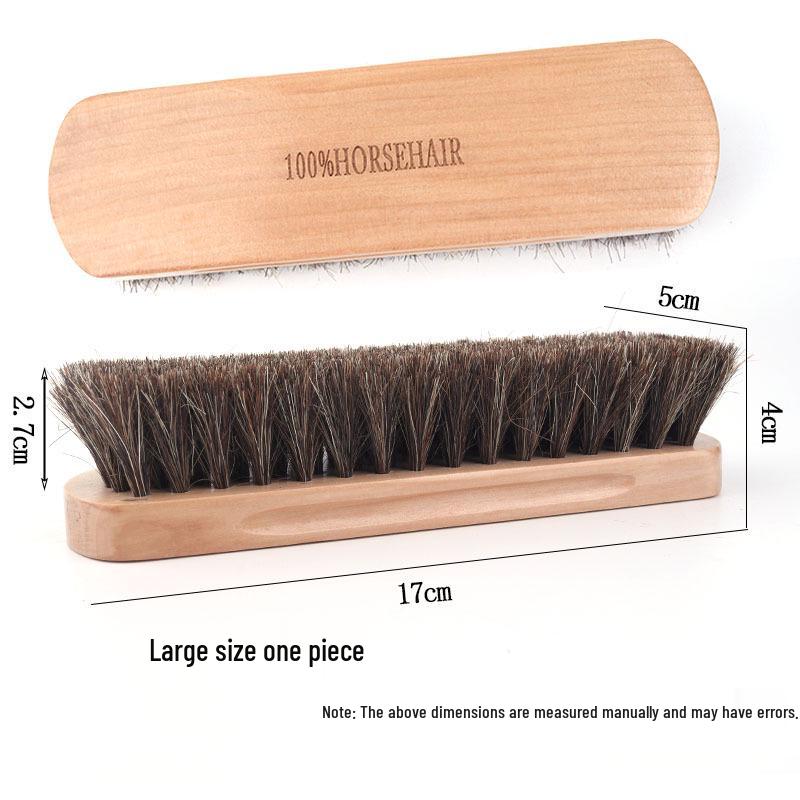 Beech Wood Horsehair Shoe Brush for Leather and Suede - Available in Large and Small Sizes