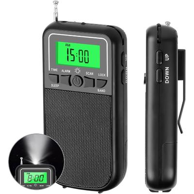 Tragbares Radio AM FM SW, Transistorradio mit LED-Taschenlampe, 2AA batteriebetriebenes Radio für Empfang über große Entfernungen, Notfall-Taschen-Walkman-Radio