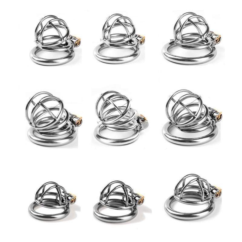 Dorosły metalowy zamek Chastity mężczyzna SM klatka na penisa Bondage ciemny zamek pierścień penisa ze stali nierdzewnej zabawki erotyczne do masturbacji dla człowieka Gay Sissy