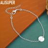 925 Sterling Silver 26-Letter Romantic Round Bracelet - Exquisite Gift Jewelry