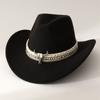 Wollene Western-Cowboy-Kappe Atmungsaktiver tibetischer Hut Coole Sonnenschutz-Ritterkappe Herren