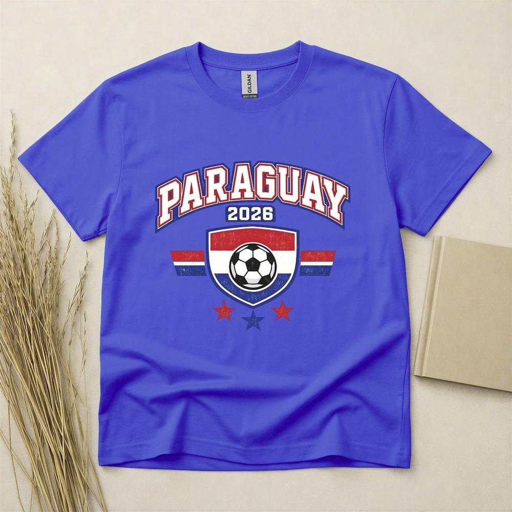 Paraguay 2026 Football Fan T Shirt Soccer Supporters Gildan Cotton Family