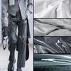 Liquid Reflective Fabric Crystal Silk Satin Metallic Luster Coat Trench Pants Smooth Flash Wedding Dress Clothing Fashion