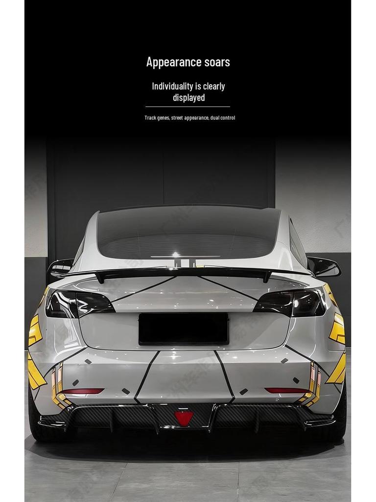Tesla Model 3 C**T Style Carbon Fiber Body Kit: Front & Rear Lip Splitters.