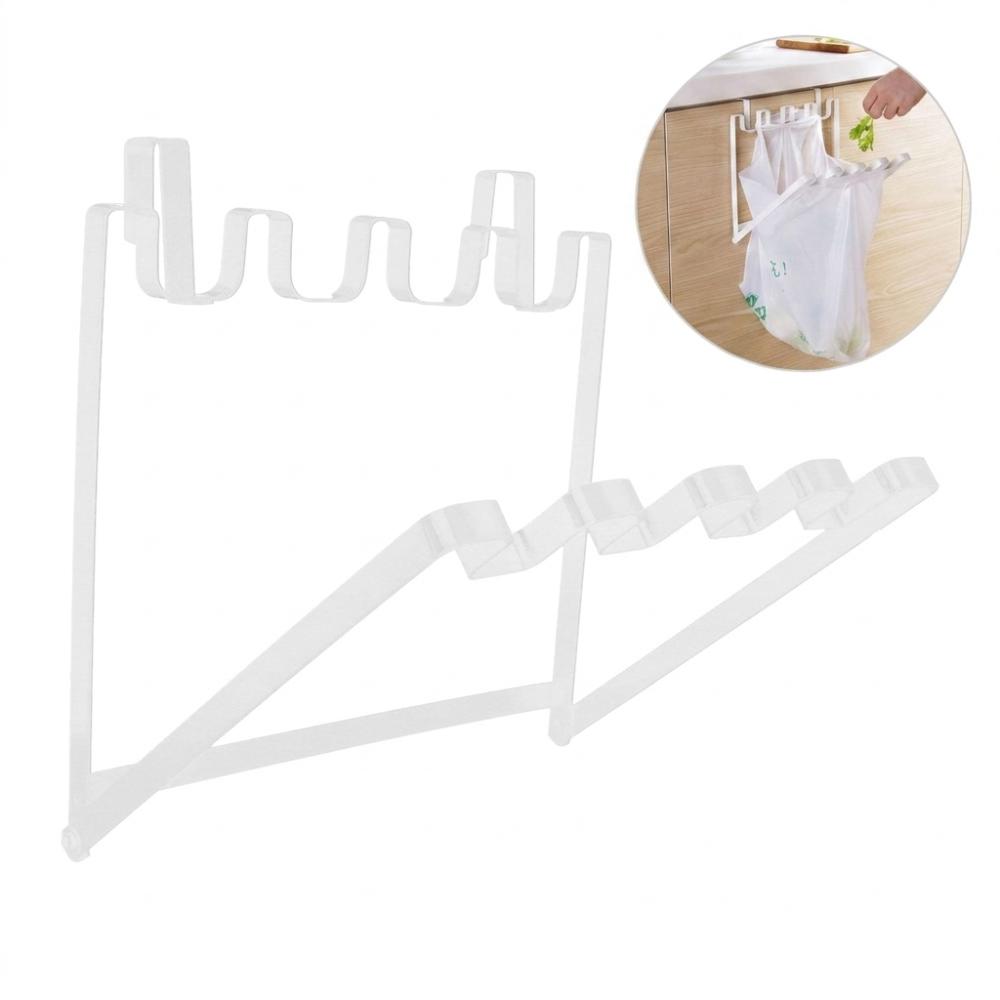 Over Cabinet Door Waste Bag Rack Hanging Type Garbage Bag Hanging Rack Trash Bag Holder  Kitchen