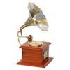 Premium Rajasthani Antique Vintage Sparkle Square Brass Gramophone Showpiece for Home Decor |Gift Item for Home and Living Room