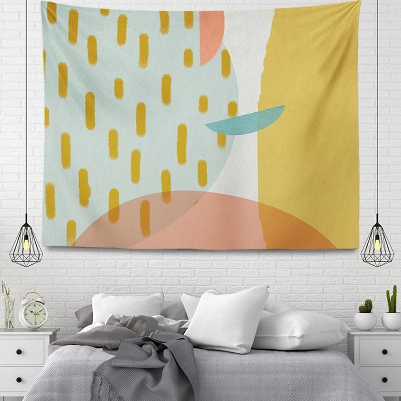 Pink Simple Illustration Decorative Tapestry Home Wall Decoration Office Living Room Tapestry