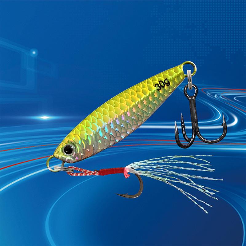 Simulated Fish Scale Pattern Iron Plate Lure for Shore Casting - Contact for Hook Change.