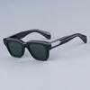 JMM Fellini Quadratische Sonnenbrille Handgefertigt in Japan Importiertes Acetat Klassisches Acetat Schwarzer Optischer Rahmen mit Metall an den Bügeln