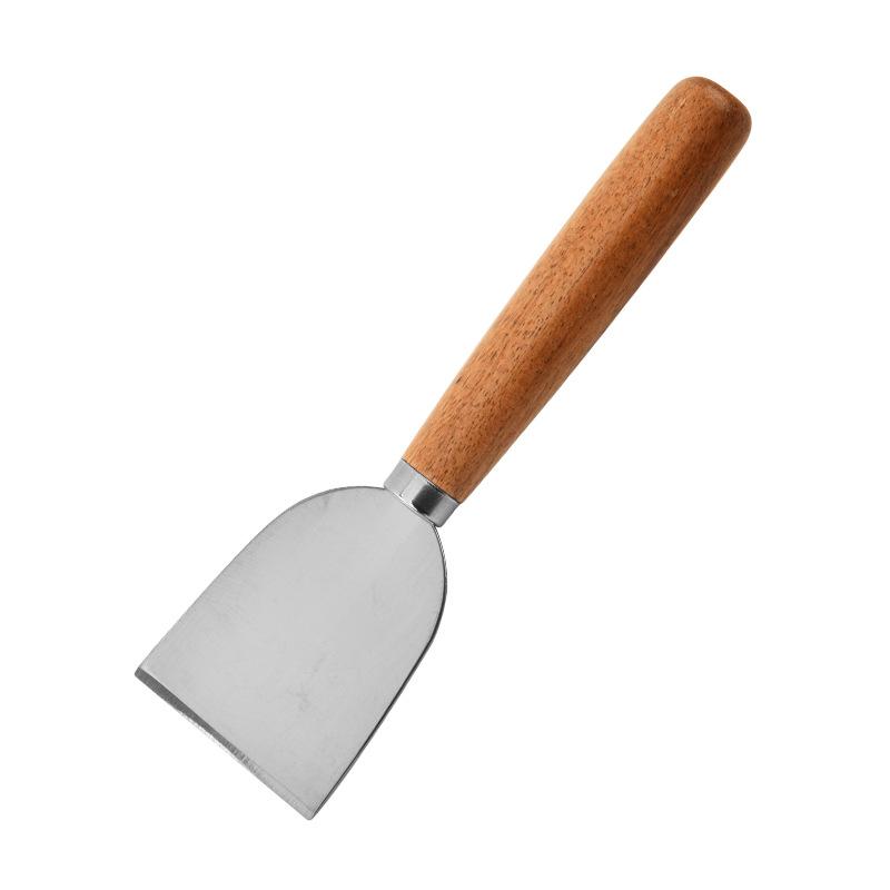 Wooden Handle Stainless Steel Mini Cheese Knife Cake Fork Butter Cheese Knife Baking Tool Straight handle cheese shovel коричневый
