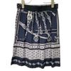 Hermes 22AW 2H0315DU Navy All-over Print Silk Skirt Skirt 34 Gray X navyUsed