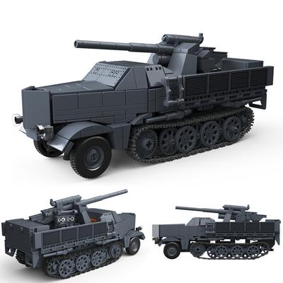 726pcs WW2 Army Military Soldiers German 88 MM Flak Transport Vehicle Model Assemble Building Blocks Bricks Children's Toys