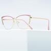 Retro Rhinestone Cat-eye Anti-Blue Light Glasses: Fashionable Color-changing Metal Frames