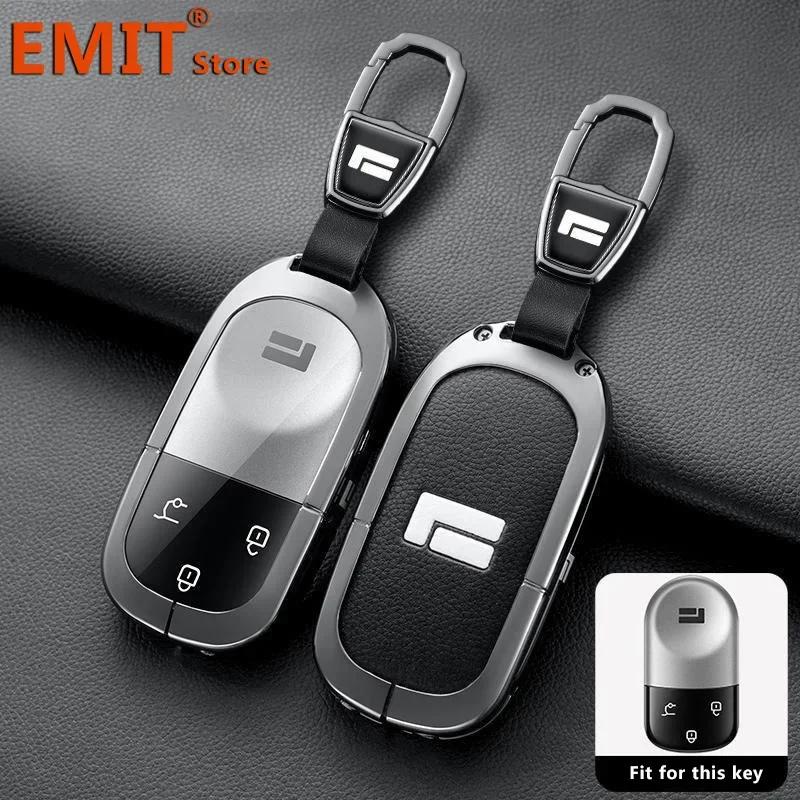 Fit For Baic Jishi Polestone 01 Polestones Zinc Alloy Genuine Leather Auto Key Fob Remote Smart Case Cover Housing Key Ring Ring Mount Auto