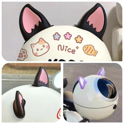 2Pcs Motorcycle Helmet Ears Adhesive Cat Ears Helmet Decorative Helmet Cover for Scooter Bike Cycling Cute Helmet Decor