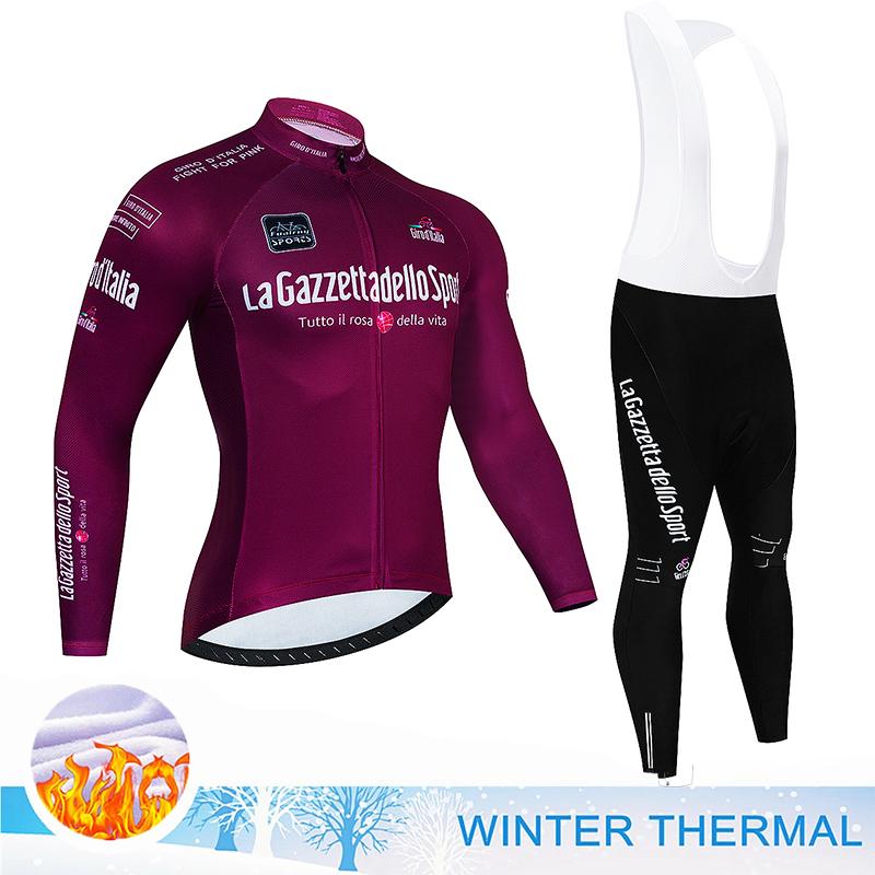 2025 Winter Thermal Fleece Sets Long Cycling Jersey 20D Gel Pad Men Fox Teleyi MTB Ropa Ciclismo Bike Bicycling Maillot Clothes