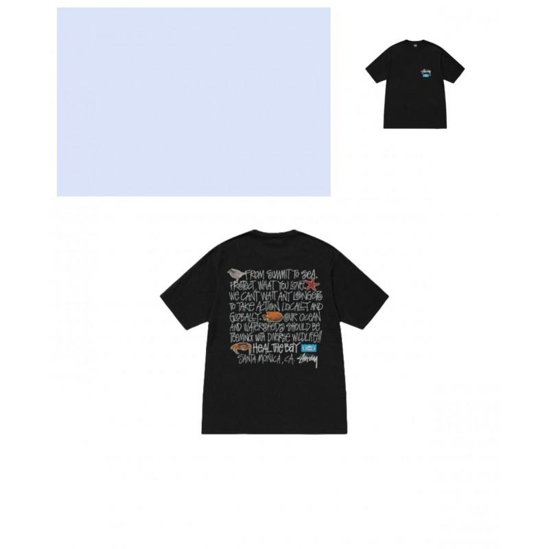 Mens Loose Fit Cotton Blend Short Sleeve T-Shirt With Cartoon Print Breathable Casual Tee Teens Adults