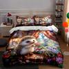 Hedgehog Floral Scene. Bedding Duvet Cover Sets Duvet Covers Pillowcases Gifts (1 * Duvet Cover 2 * Pillowcases, Without Duvet Insert)