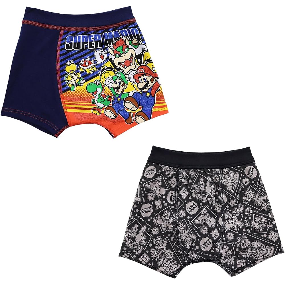 [Bandai] Super Mario Boxer Shorts, Kids, 100% Cotton, Front Closed, Premium A Pattern, Set of 2 [...
