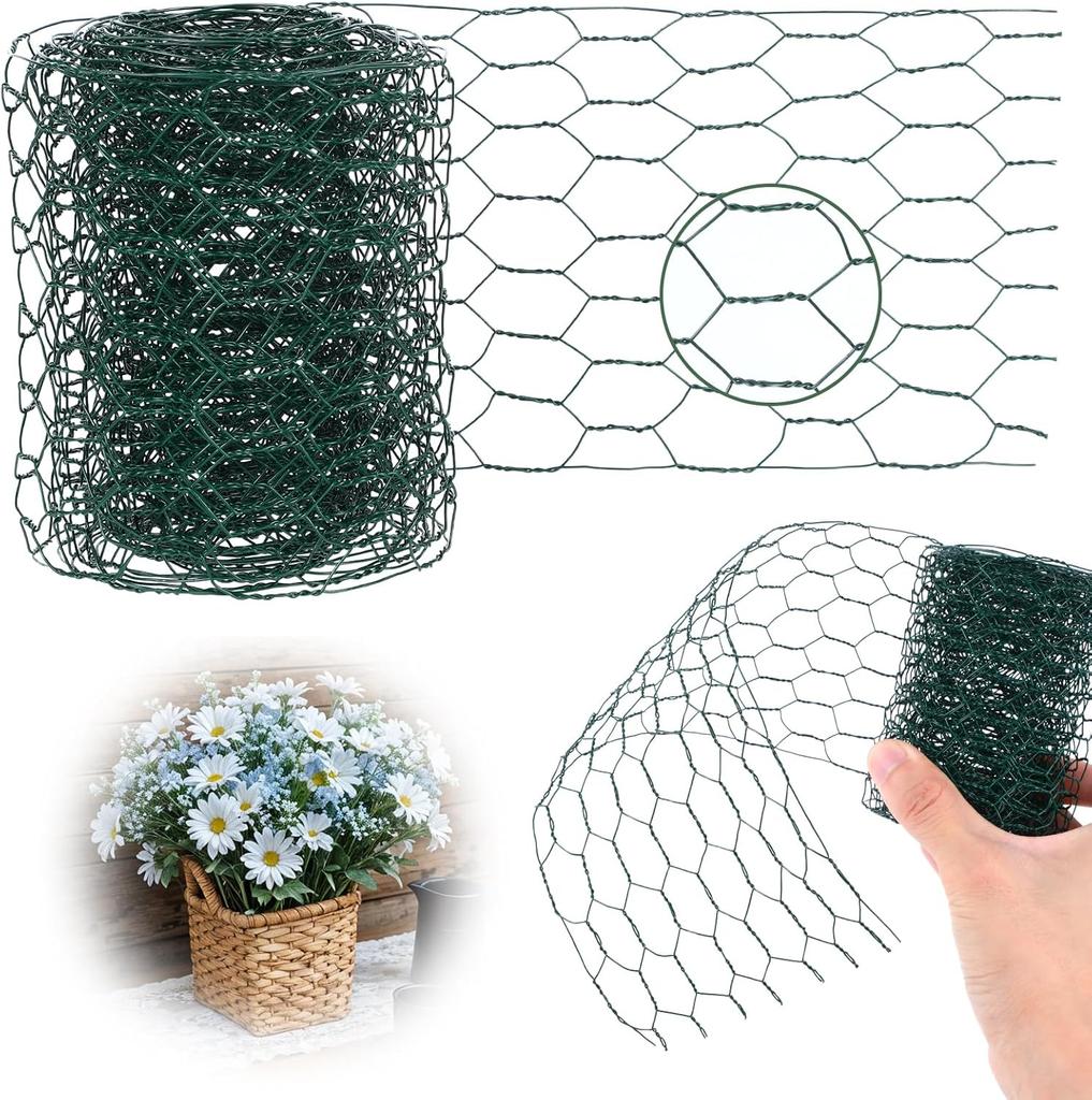 10/1M Sechseckgeflecht Hühnerdraht Zaun Blumengestecke Garten Geflügel Pflanzen Blumen Schutznetze DIY Handwerk