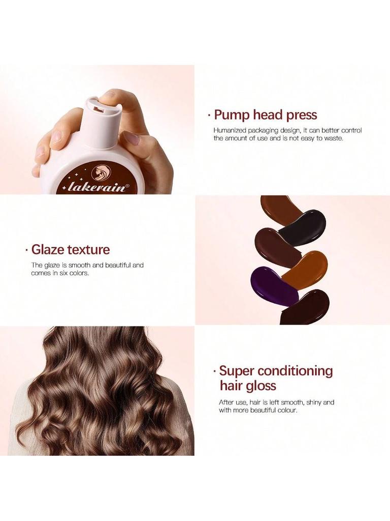 Brillo para el Cabello Super Acondicionador de 6 Colores. Aceite para Colorear Cuidado del Cabello. Aceite de teñir. Mejora la vitalidad de H