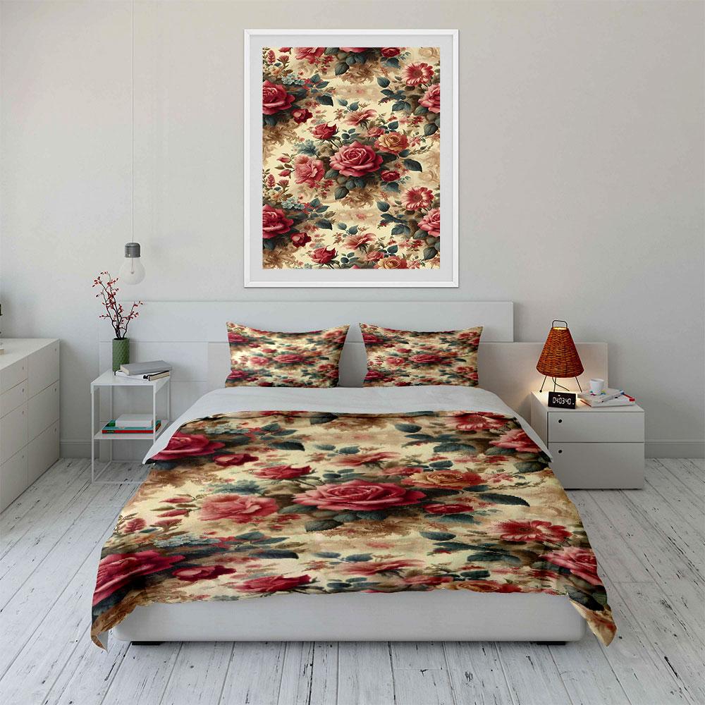Red and Pink Roses. Bedding Sets Duvet Cover Sets Duvet Covers Pillowcases(1 * Duvet Cover 2 * Pillowcases Without Duvet Insert)