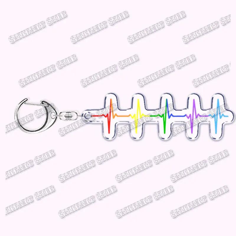 

Gay Pride LGBT Rainbow Dinosaur Keychain for Accessories Bag LGBTQ Love Wins Heart Pendant Key Chain Ring Keychains Jewelry Gift