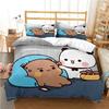 Cute bear Bedding Set, Cartoon Bubu Dudu Duvet Cover Adult,3D Print Soft Comfortable Microfiber with Zipper and 1/2 Pillowcases