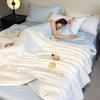 Class A Ice Silk Summer Quilt Set - Cooling, Water Washable, Embroidered, Air Conditioning Friendly, Thin Quilt for Naked Sleep