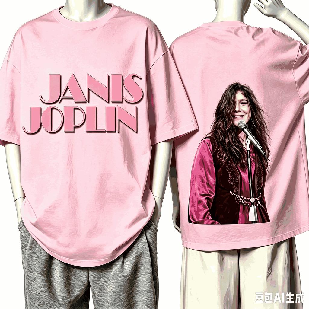 Janis Joplin For Fan Gift Tshirt Unisex Unisex Harajuku Oversized Unisex Short Sleeve Streetwear High Quality Couples High Quality