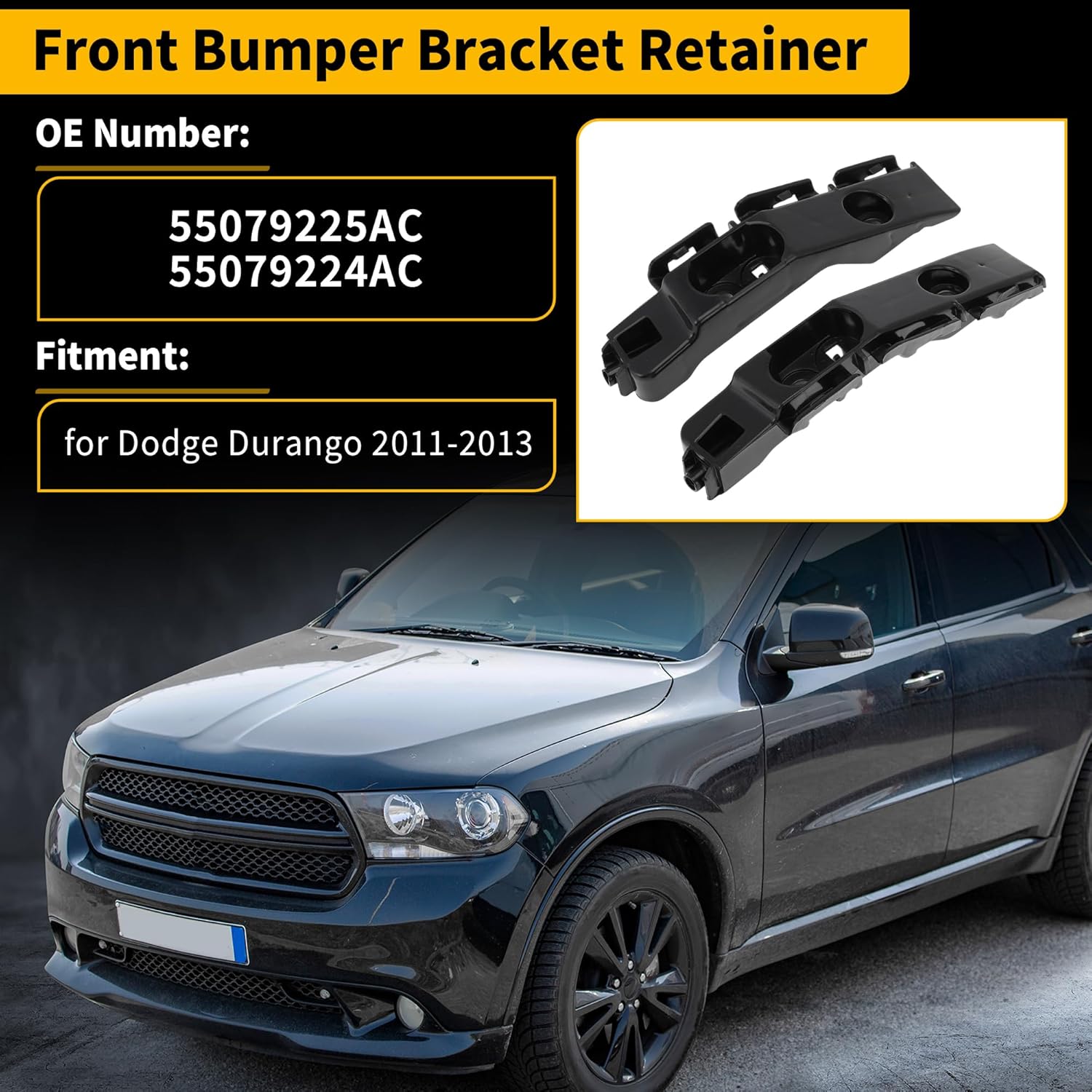 

Front Bumper Bracket for Dodge Durango 2011-2013 No.55079225AC/55079224AC Left Right Driver Passenger Side 1 Pair